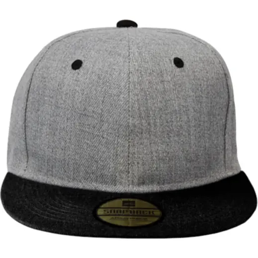 Grey Melange Black Front Signature Snapback